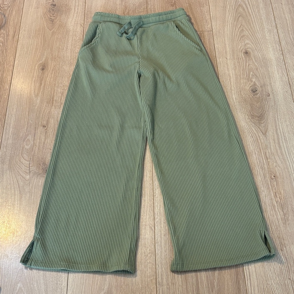 💚 Girls Wide Leg Ribbed Pants 💚
